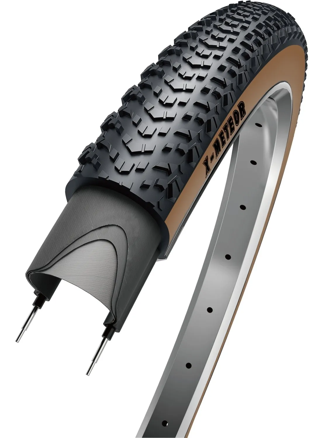 Покрышка X-METEOR OBOR 27.5"x2.10 (54-584) MTB/CROSS COUNTRY средний 30TPI коричневая боковина