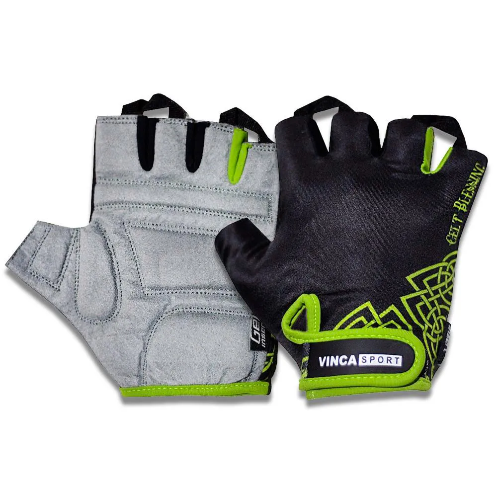 Перчатки велосипедные Vinca Sport, Gelt, черные р-р XL