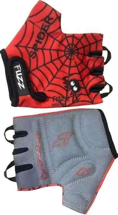 Перчатки 08-202022 детские лайкра SPIDER красно-черные, р-р 6/M (для 4-6 лет), GRIP GEL, с петелькам