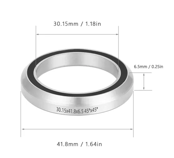 Подшипники пром. для рулевой колонки TOOPRE Ø 41,8х30,15x6,5 мм (45°х45°)
