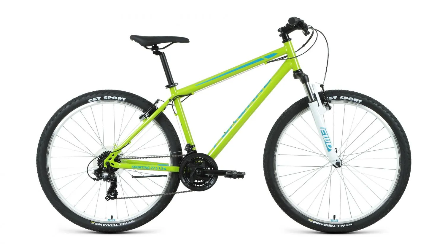 FORWARD SPORTING 1.2 27,5  S хардтейл (р.17"/к.27,5"/ск.21) зеленый /бирюзовый