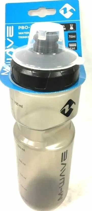 Фляга M-WAVE пластиковая 0,75л с крышкой, с широким соском, серая-полупрозрачная